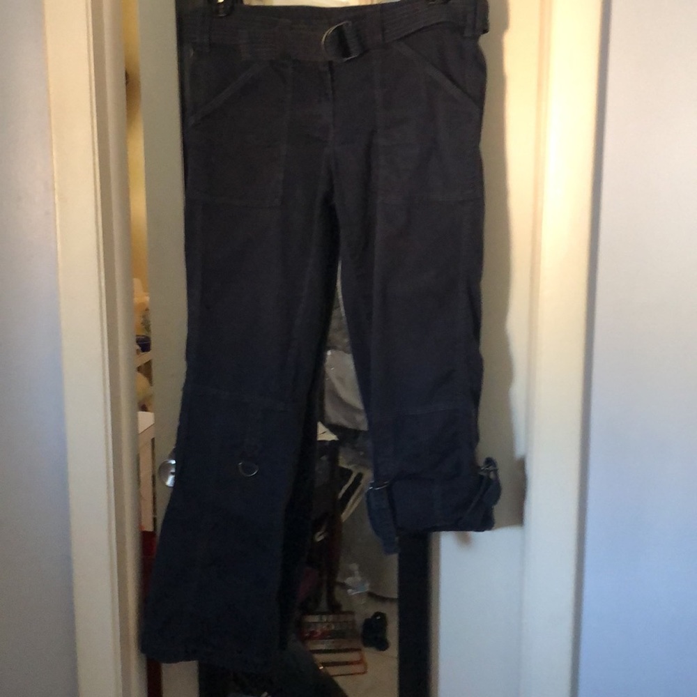 Tommy Hilfiger size 10 navy cargo pants with belt, and you can roll up!